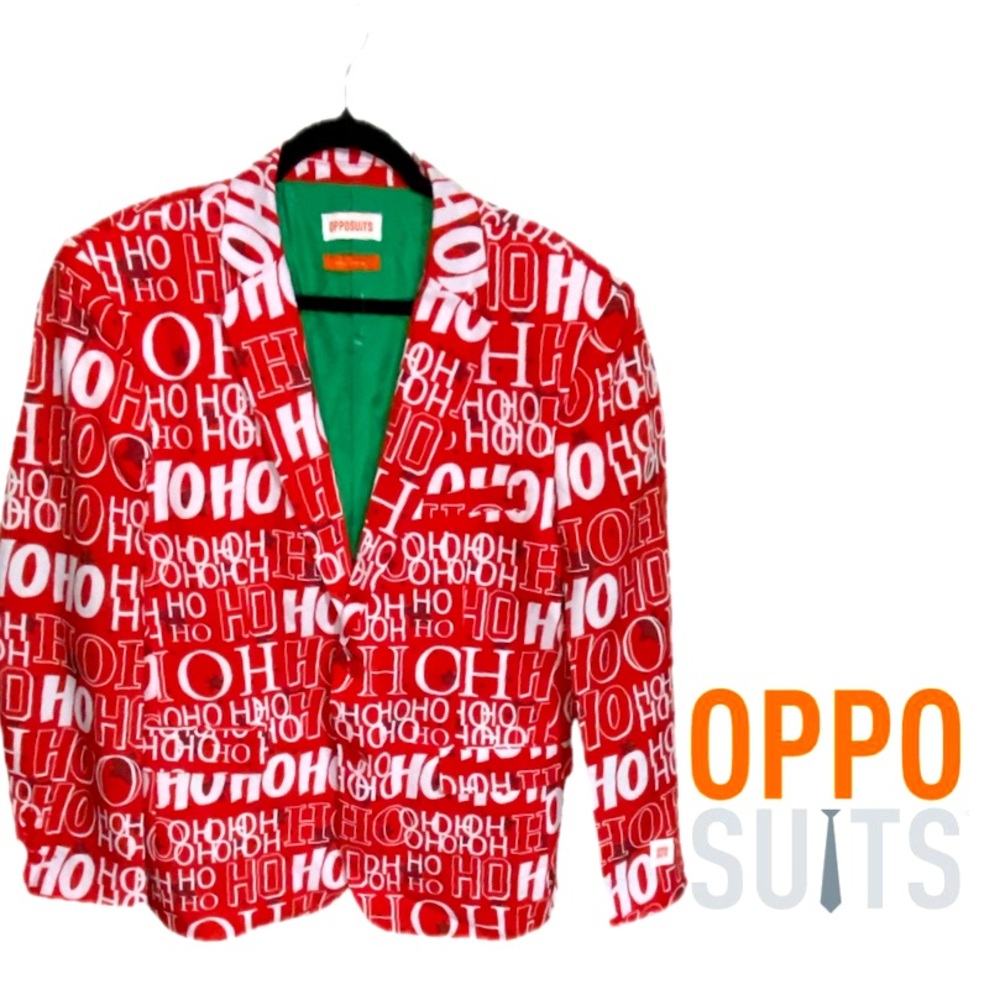 OPPOSUITS Christmas Blazer Ho Ho Ho! Men’s Size Large US 42-44